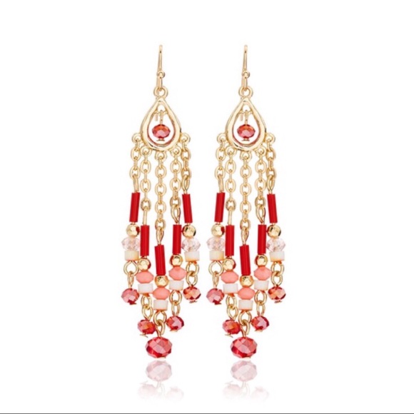 White House Black Market Bead Chandelier Earrings - Picture 2 of 4